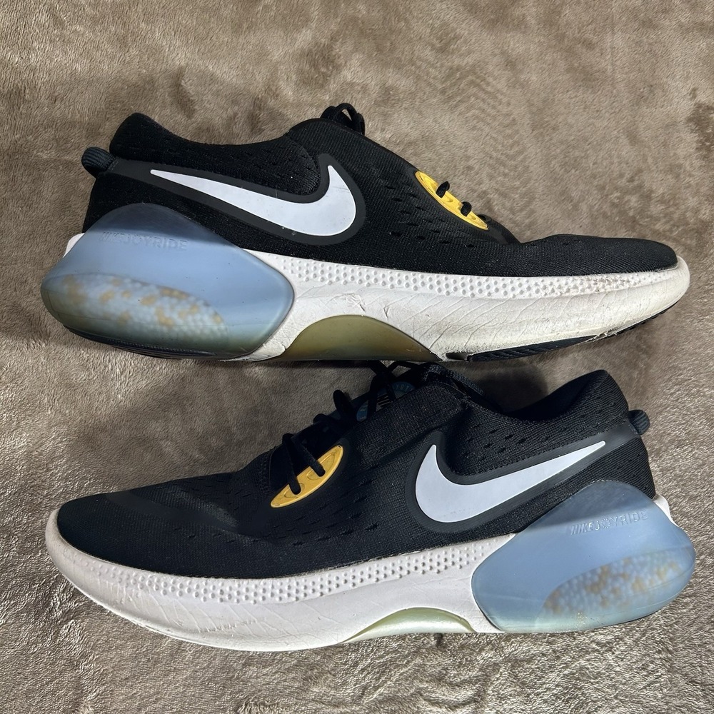 Nike Joyride Run Flyknit Black White Blue Yellow Mens Running Shoes Size‎ 10.5